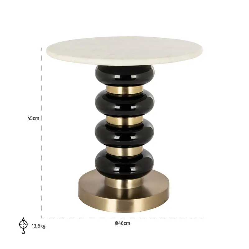 - Bijzettafel Boann black (Black)