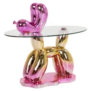 - Bijzettafel Usha met glas (Pink)