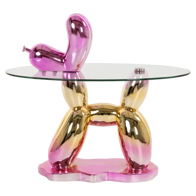 - Bijzettafel Usha met glas (Pink)