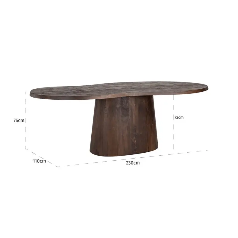 - Eettafel Odile 230 (Dark brown)