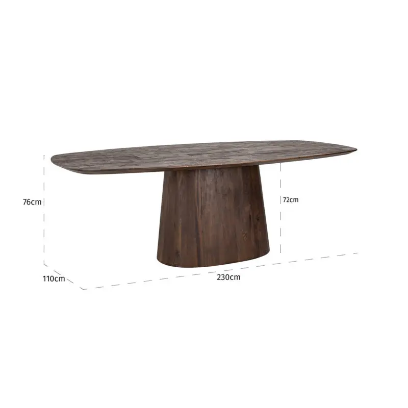 - Eettafel Alix Deens ovaal 230 (Dark brown)