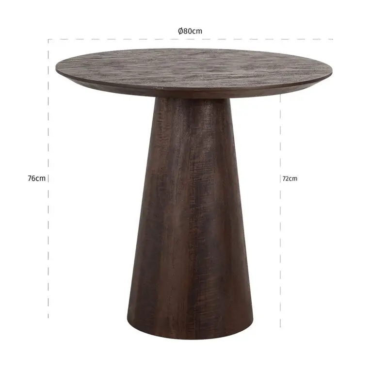- Bistrotafel Willow 80Ø (Dark brown)