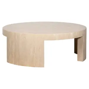 - Salontafel rond Biltmore Italian beige Travertine (Beige)