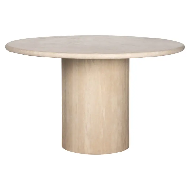 - Ronde eettafel Renaissance beige Travertine (Beige)