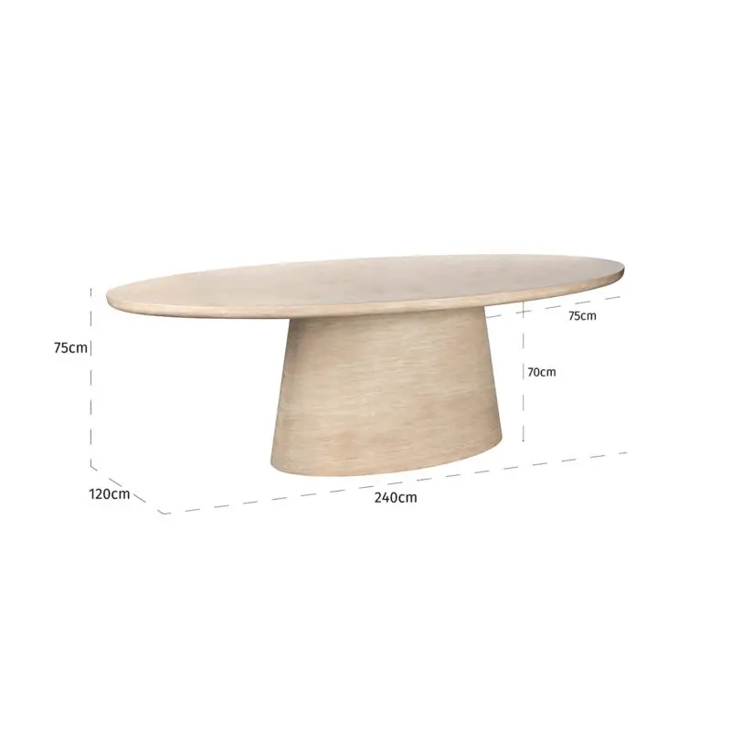 - Eettafel Fictus 240 Travertine faux (Beige)