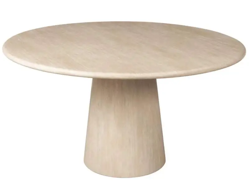 - Eettafel Fictus 140Ø faux travertine (Beige)