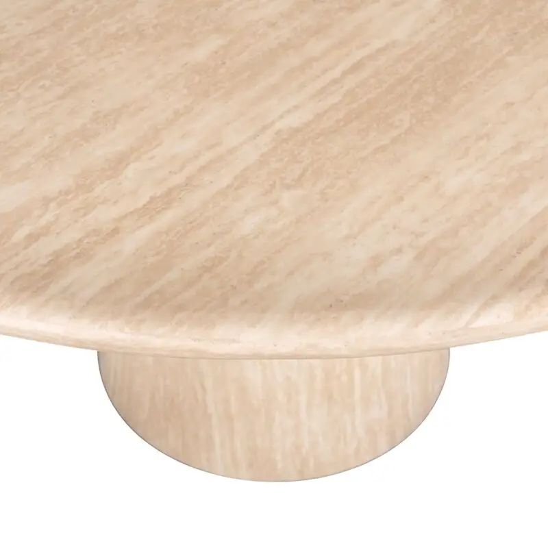 - Eettafel Fictus 140Ø faux travertine (Beige)