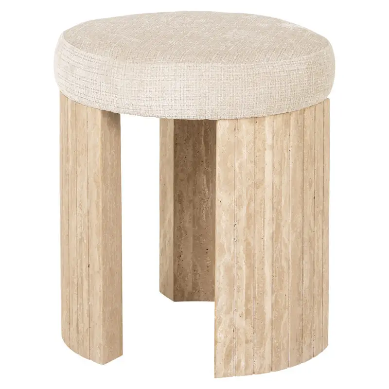 - Poef Gallice natural beige travertine (Beige)