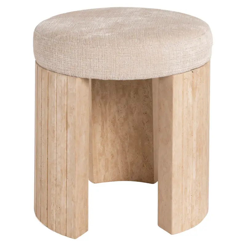 - Poef Gallice natural beige travertine (Beige)