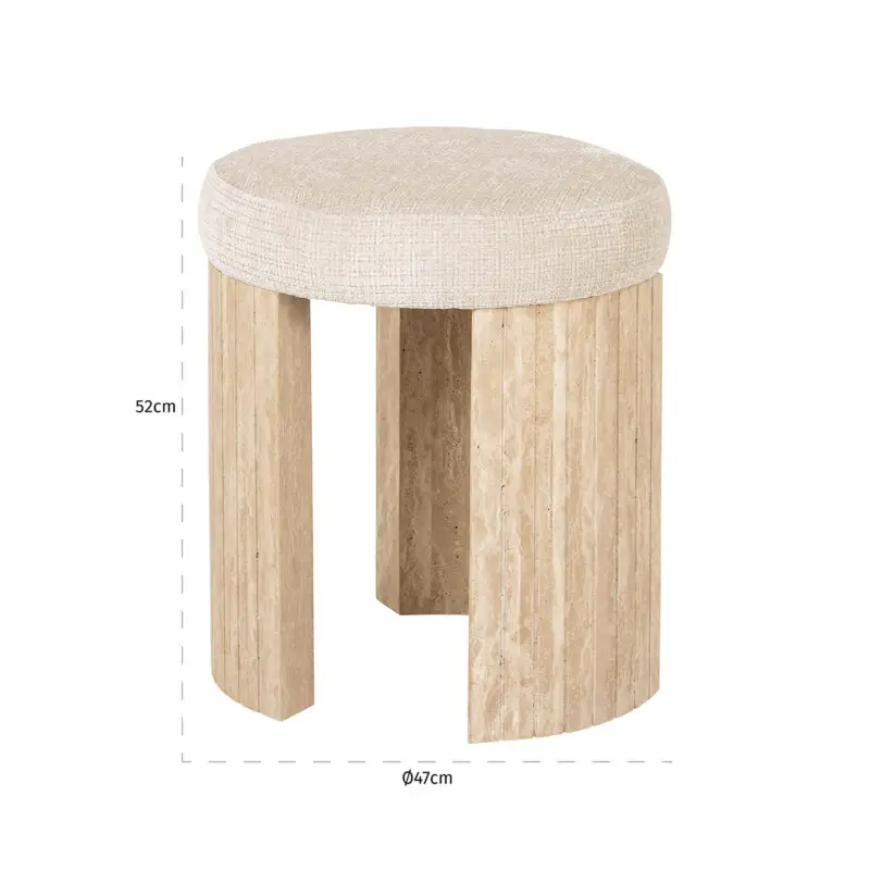 - Poef Gallice natural beige travertine (Beige)