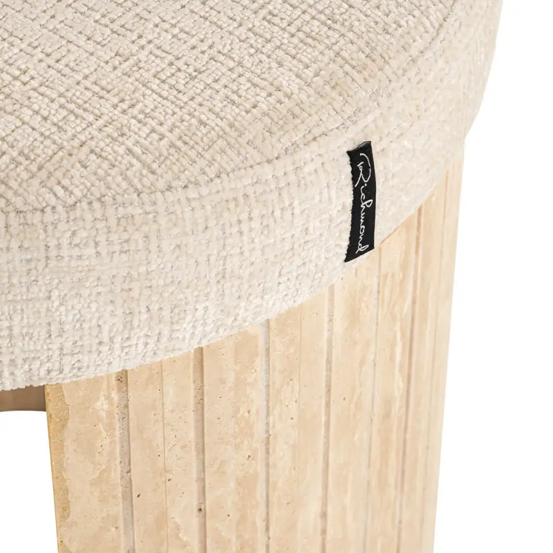 - Poef Gallice natural beige travertine (Beige)