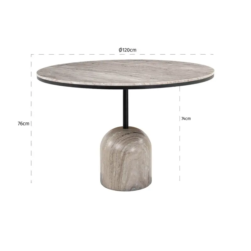 - Eettafel Duncan 120Ø (Sand)