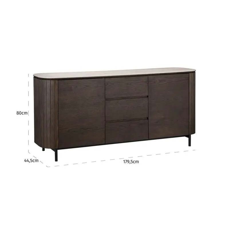 - Dressoir Ritz 2-deurs 3-laden (Brown)