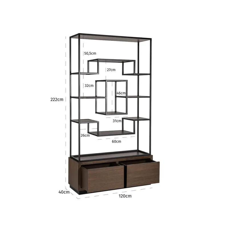 - Wandkast Bonvoy brown 2-laden (Brown)