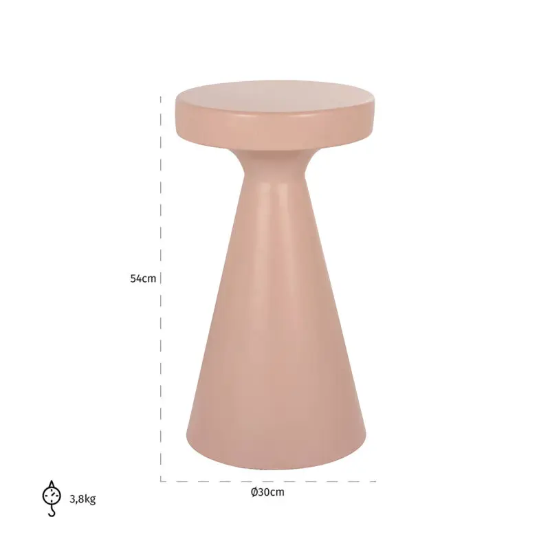 - Bijzettafel Kimble roze groot 30Ø (Pink)