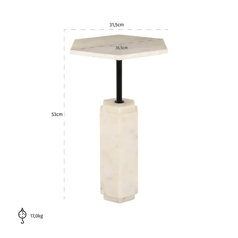 - Bijzettafel Lilitha (Black/white)