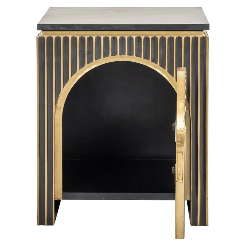 - Nachtkastje Les Arcs 1-deur (Brushed Gold)