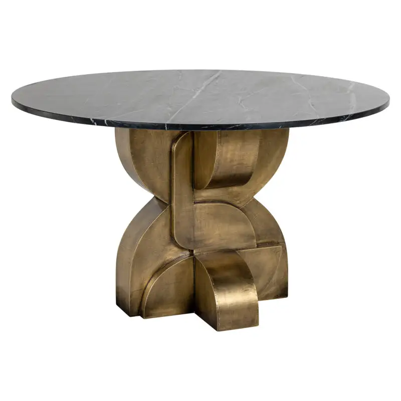- Eettafel Maddox 130Ø (Black/gold)