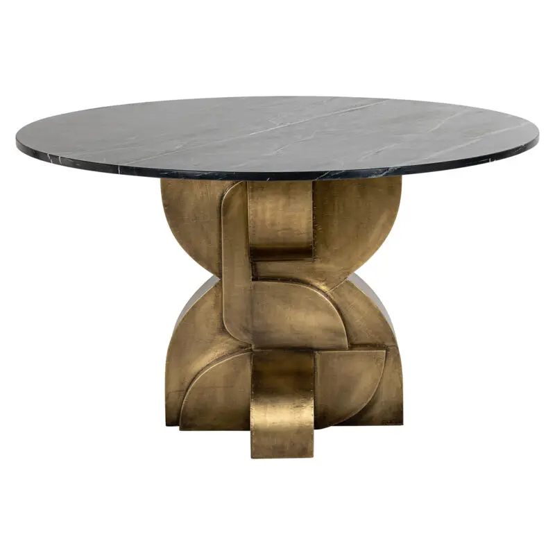 - Eettafel Maddox 130Ø (Black/gold)