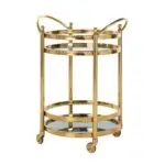 - Trolley Hendricks rond goud met glas (Gold)