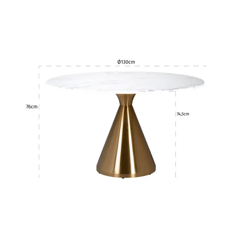 - Eettafel Tenille 130Ø  (Brushed Gold)