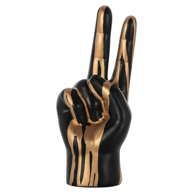 - Deco object hand peace (Black/gold)