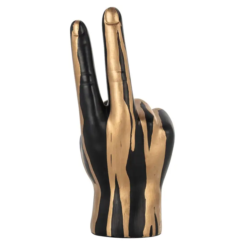 - Deco object hand peace (Black/gold)