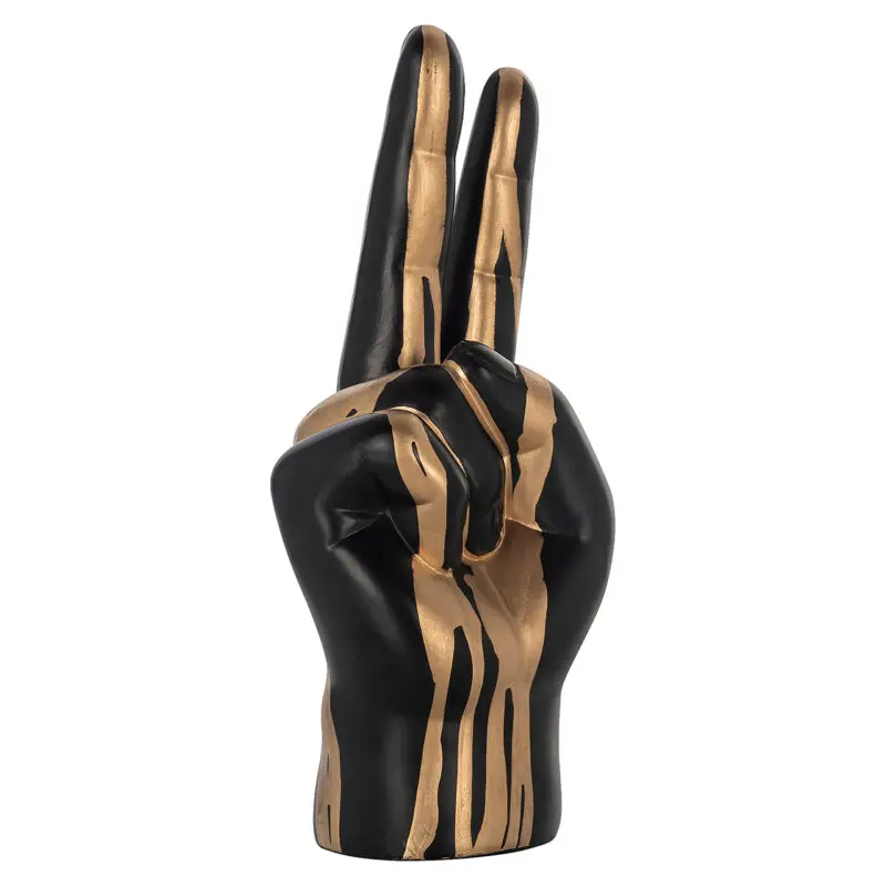 - Deco object hand peace (Black/gold)