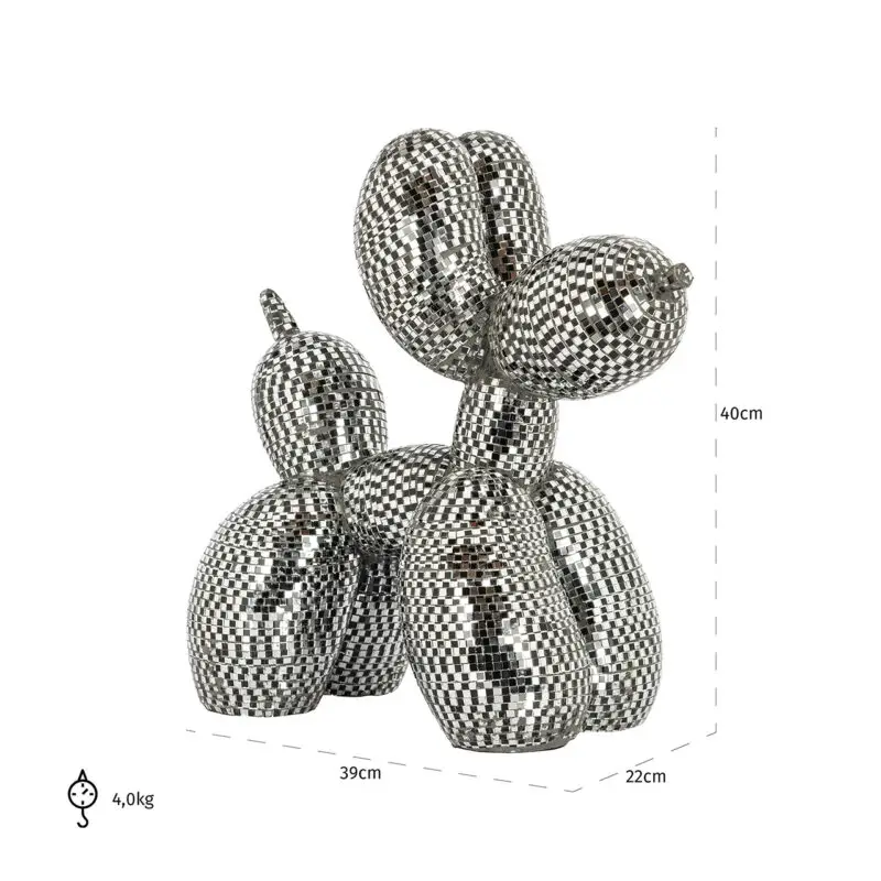 - Dog deco object spiegel zwart (Black)