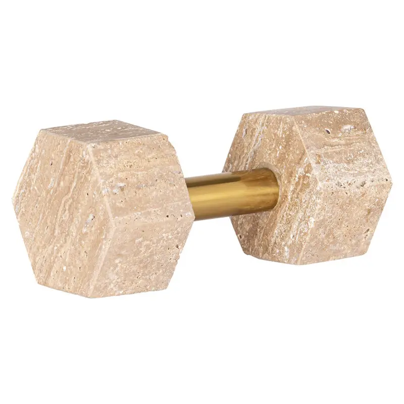 - Deco object Dumble beige / shiny brass (Beige)