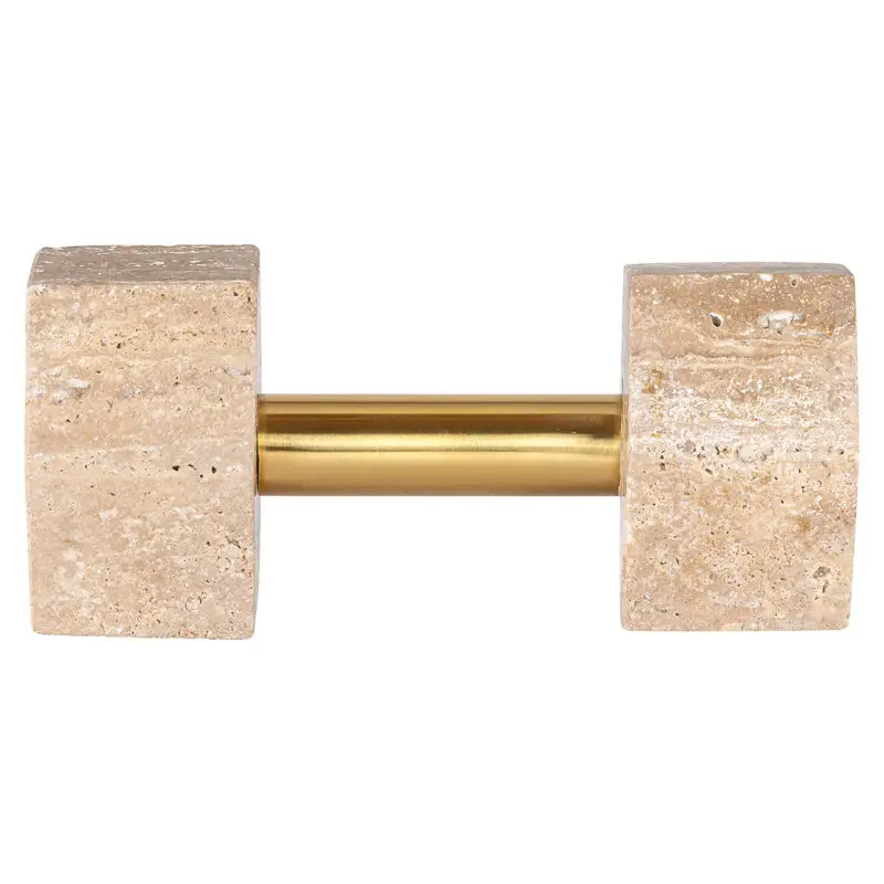 - Deco object Dumble beige / shiny brass (Beige)