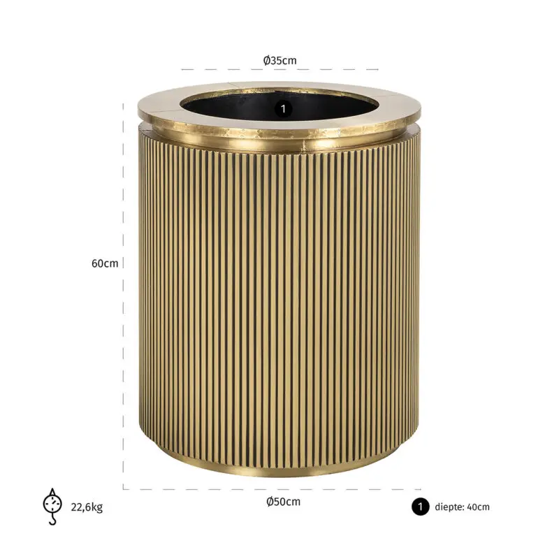 - Plantenbak Ironville 50Ø (Brushed Gold)