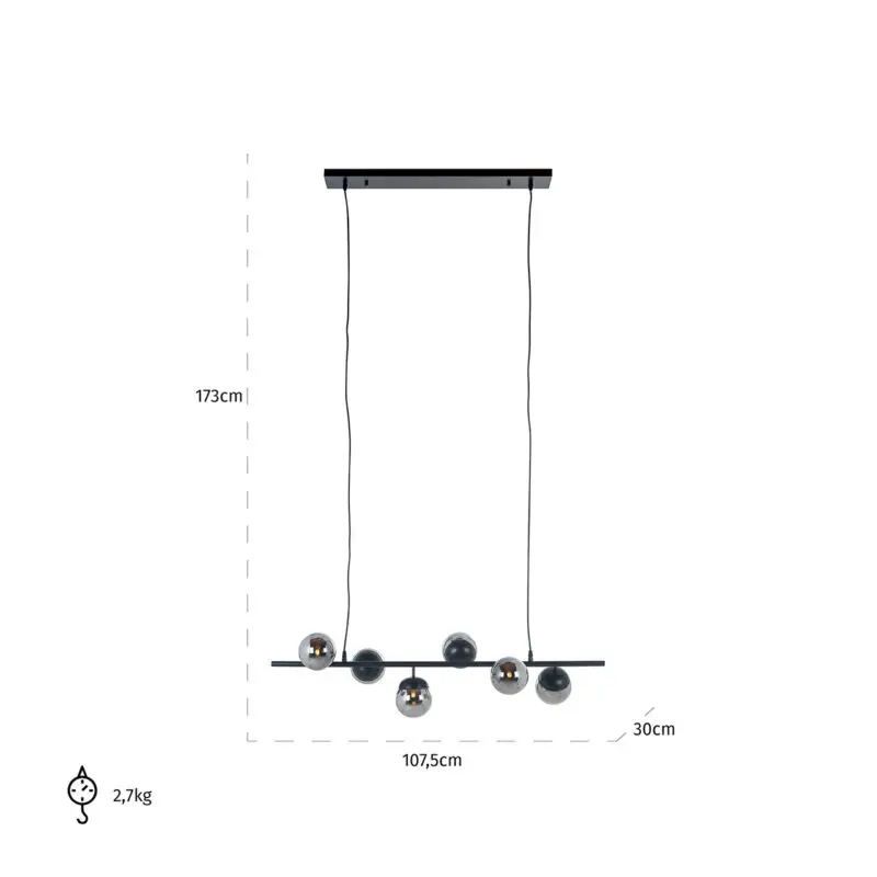 - Hanglamp Bente smoked (Black)