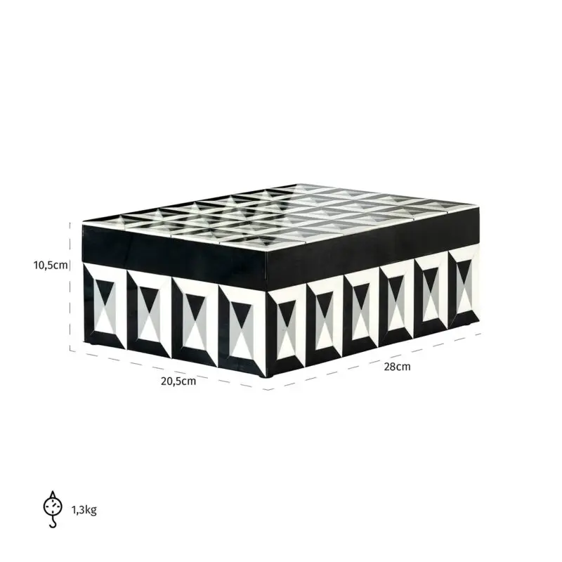 - Juwelenbox Licia groot (Black/white)
