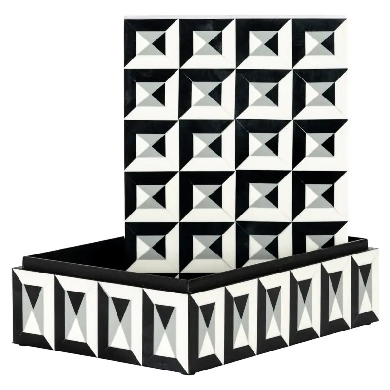 - Juwelenbox Licia groot (Black/white)