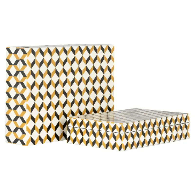 - Opbergbox Frences set van 2 (Black/gold)