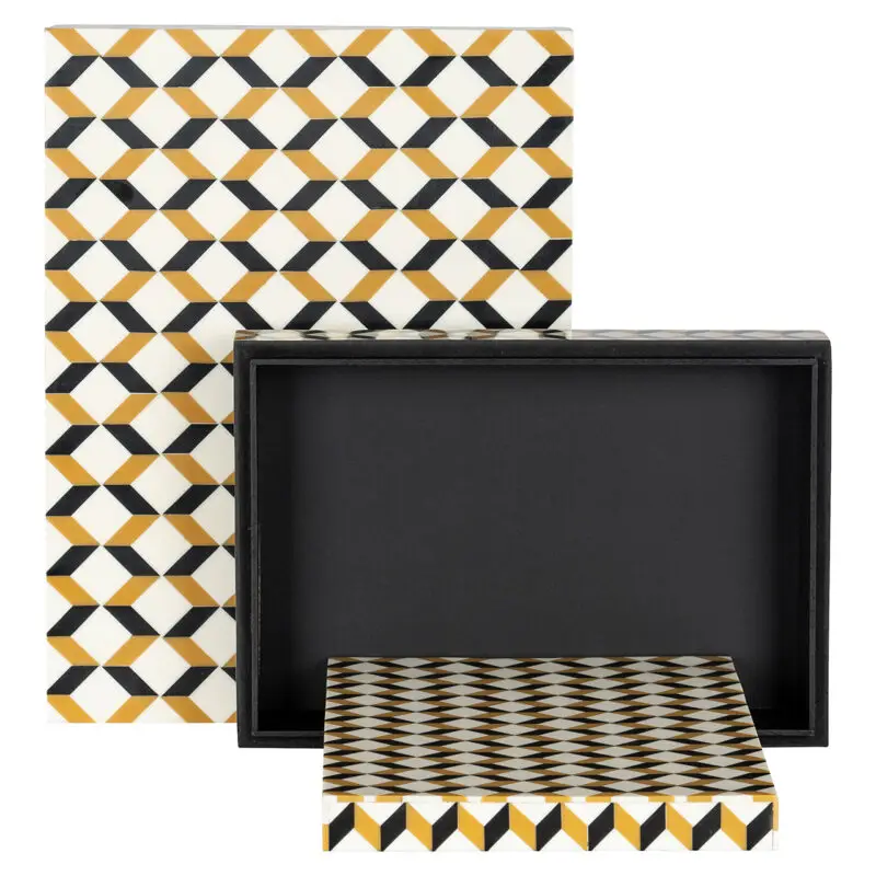 - Opbergbox Frences set van 2 (Black/gold)