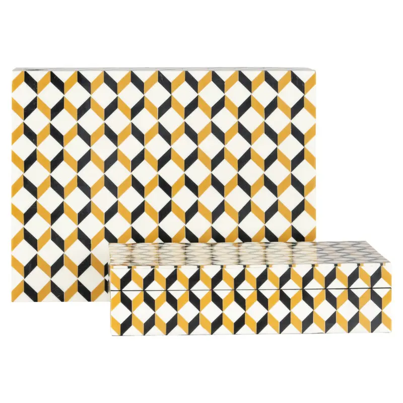 - Opbergbox Frences set van 2 (Black/gold)