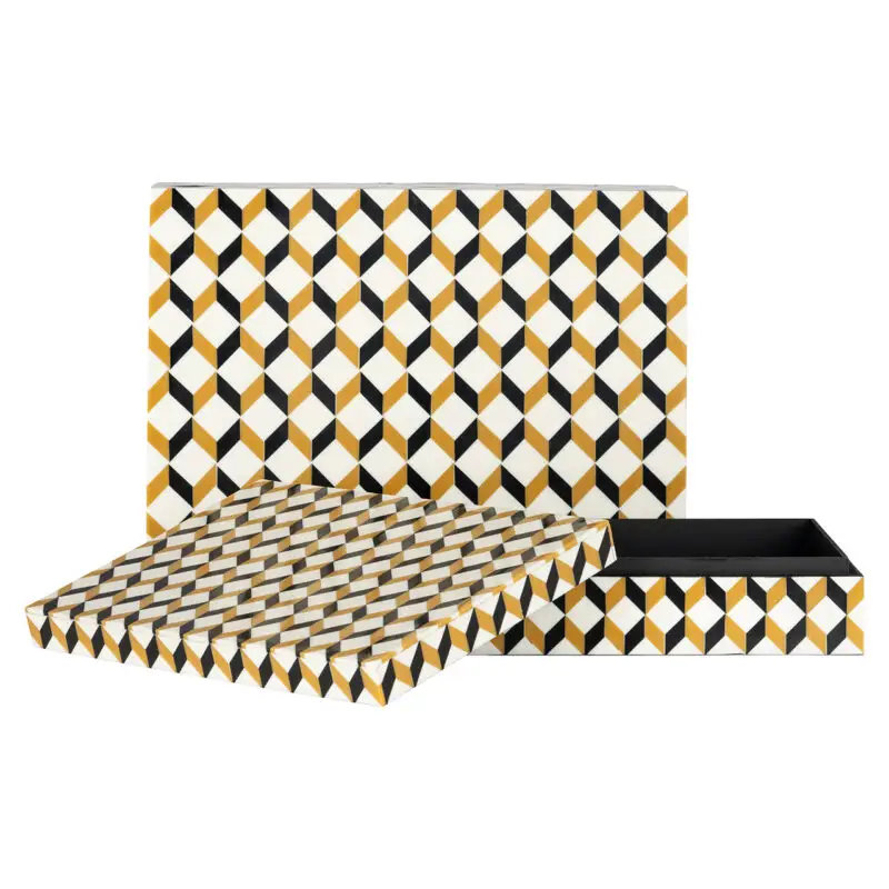- Opbergbox Frences set van 2 (Black/gold)