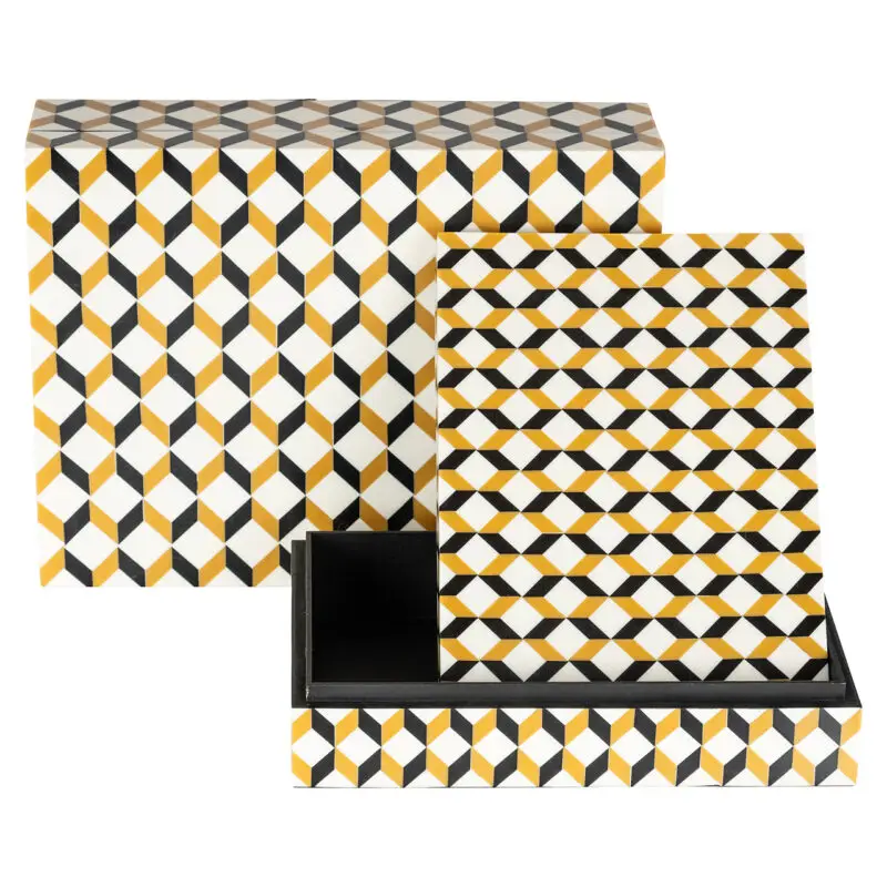 - Opbergbox Frences set van 2 (Black/gold)