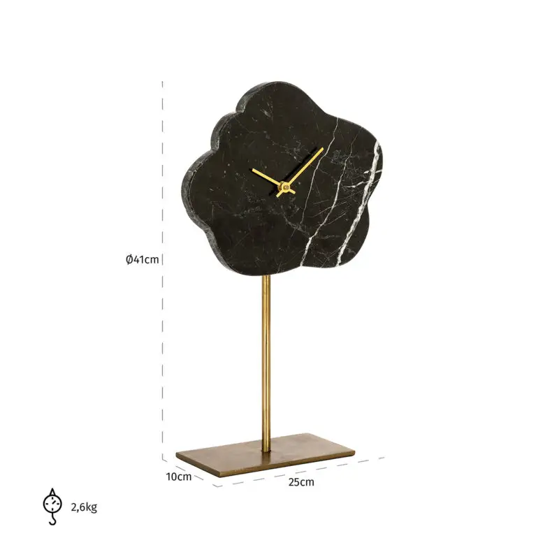 - Klok Bram met standaard (Black/gold)