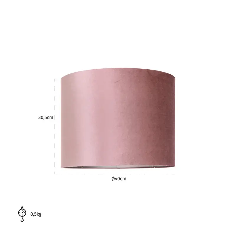- Lampenkap Old rose cilinder 40Ø (Italian-4008 Old Rose)