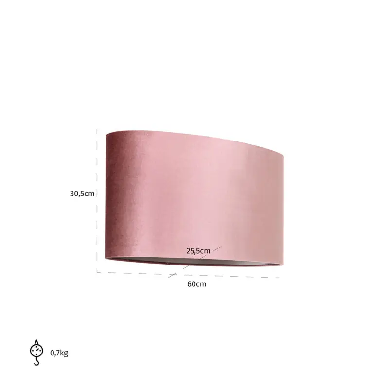 - Lampenkap Old rose ovaal (Italian-4008 Old Rose)