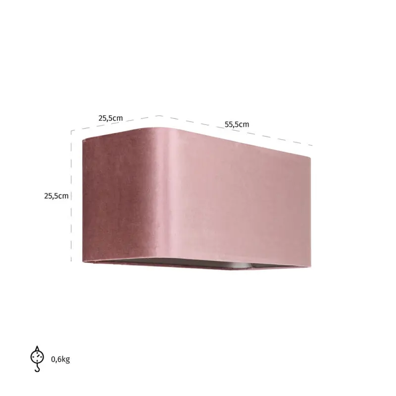 - Lampenkap Old rose rechthoek (Italian-4008 Old Rose)