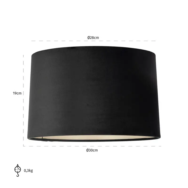 - Lampenkap Maddy black velvet (Black)