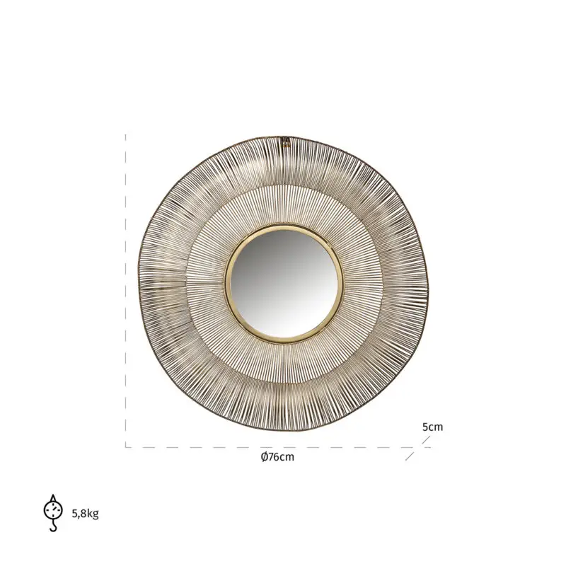 - Spiegel Aliza 75Ø (Brushed Gold)
