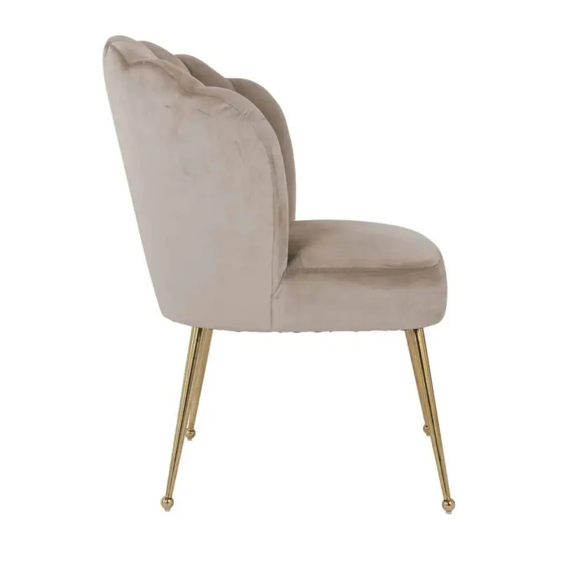 - Stoel Pippa khaki velvet / gold (Quartz Khaki 903)