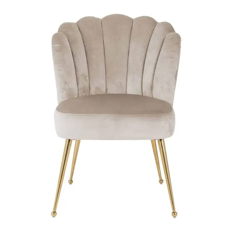 - Stoel Pippa khaki velvet / gold (Quartz Khaki 903)