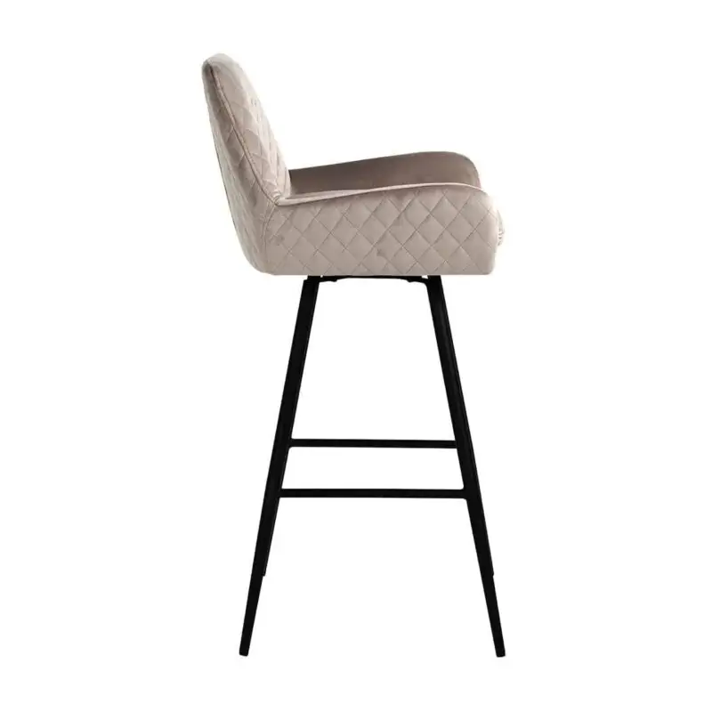- Barstoel Linsey draaibaar khaki velvet (Quartz Khaki 903)