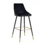- Barstoel Imani black velvet (Quartz Black 800)
